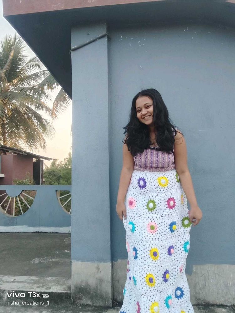 Crochet Flower Power Maxi Dress