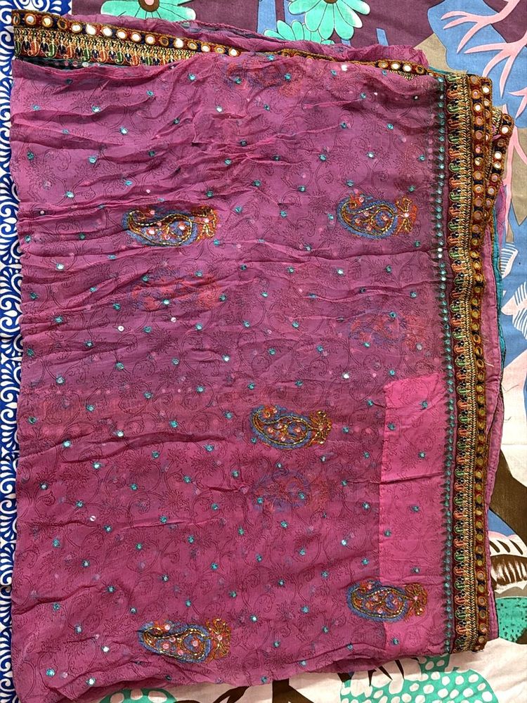 Beautiful blue pink Saree