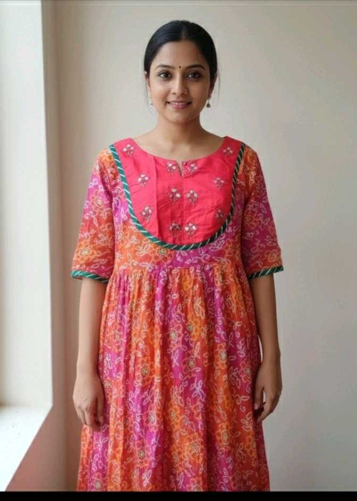 Xxl Branded Bandhani Print Kurta