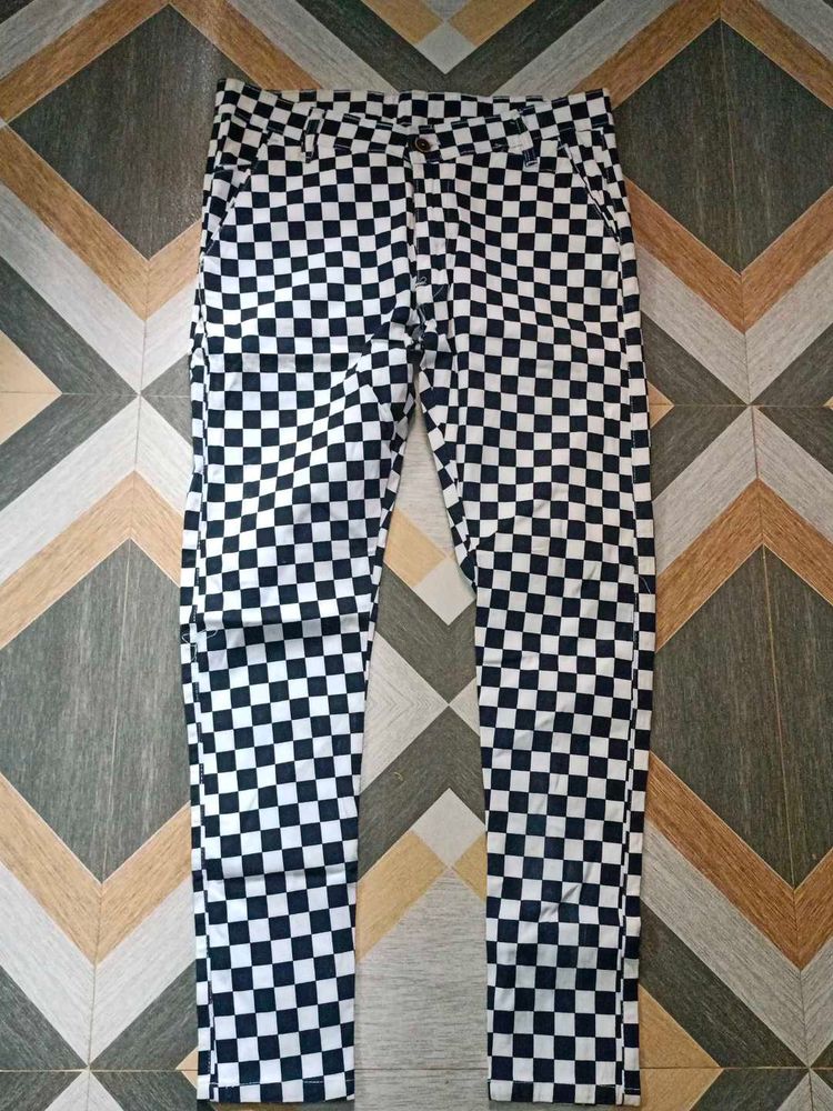 Checkered Black &amp; White Pants