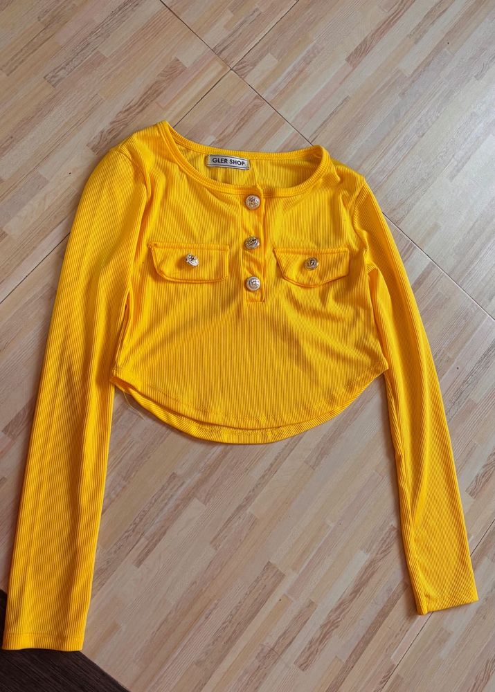 Yellow Long Sleeve Top