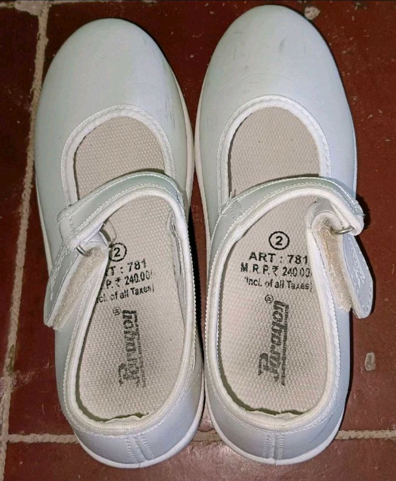 Paragon, Size 2, Girls School Shoes, White