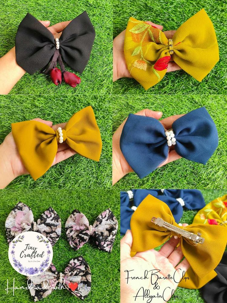French Barette Bow Clips