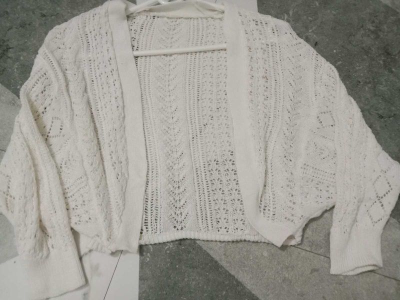 Cropped Knit Cardigan