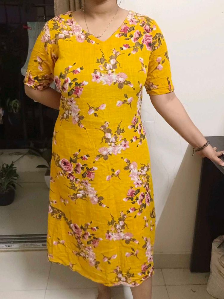 Pure Cotton A Line Kurta.