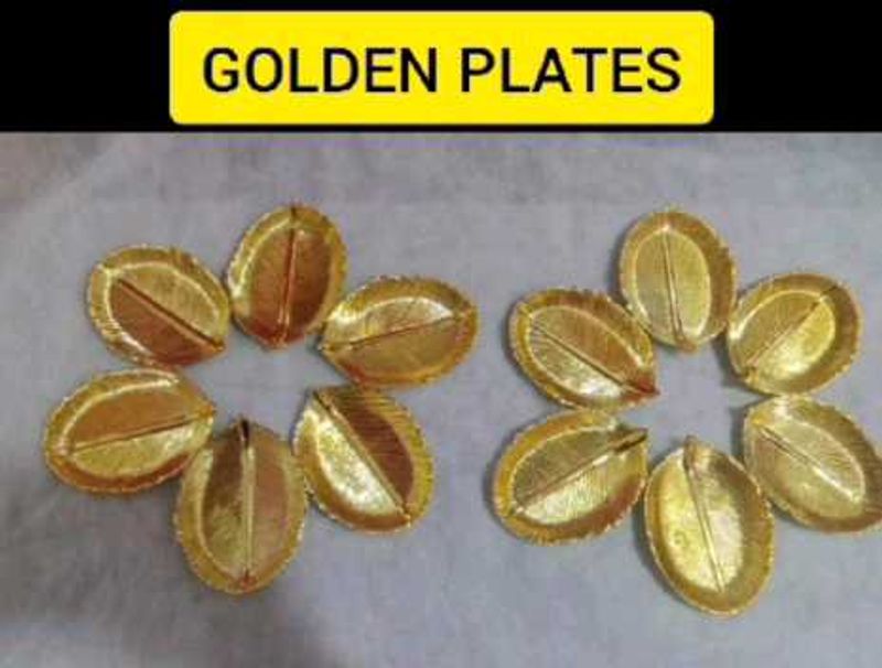 Golden Leaf Plate - 12 Piece