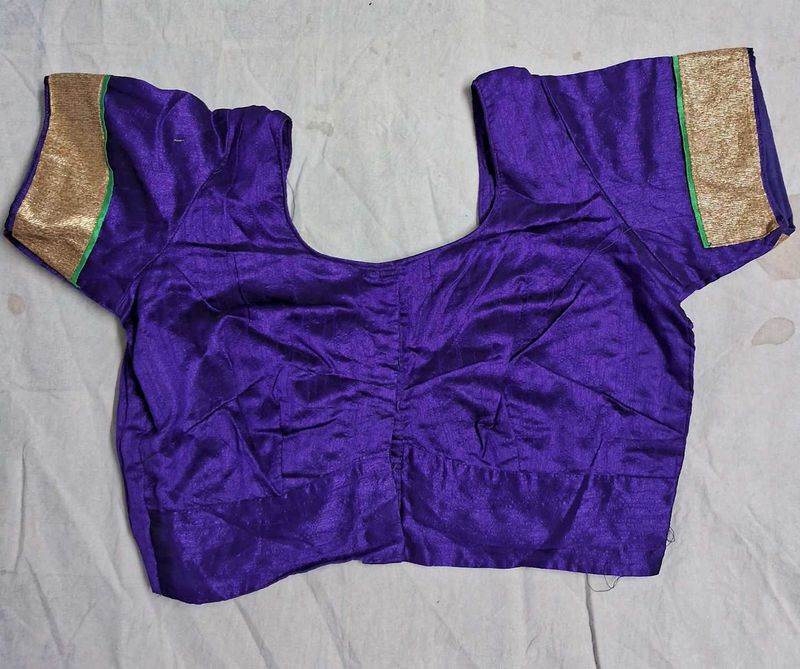 Purple Stitched Saree Blouse