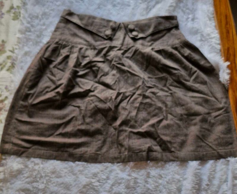 Checked Brown Skirt