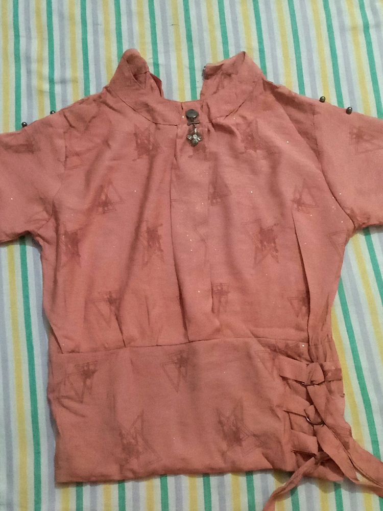 Peach Colour Crop Top