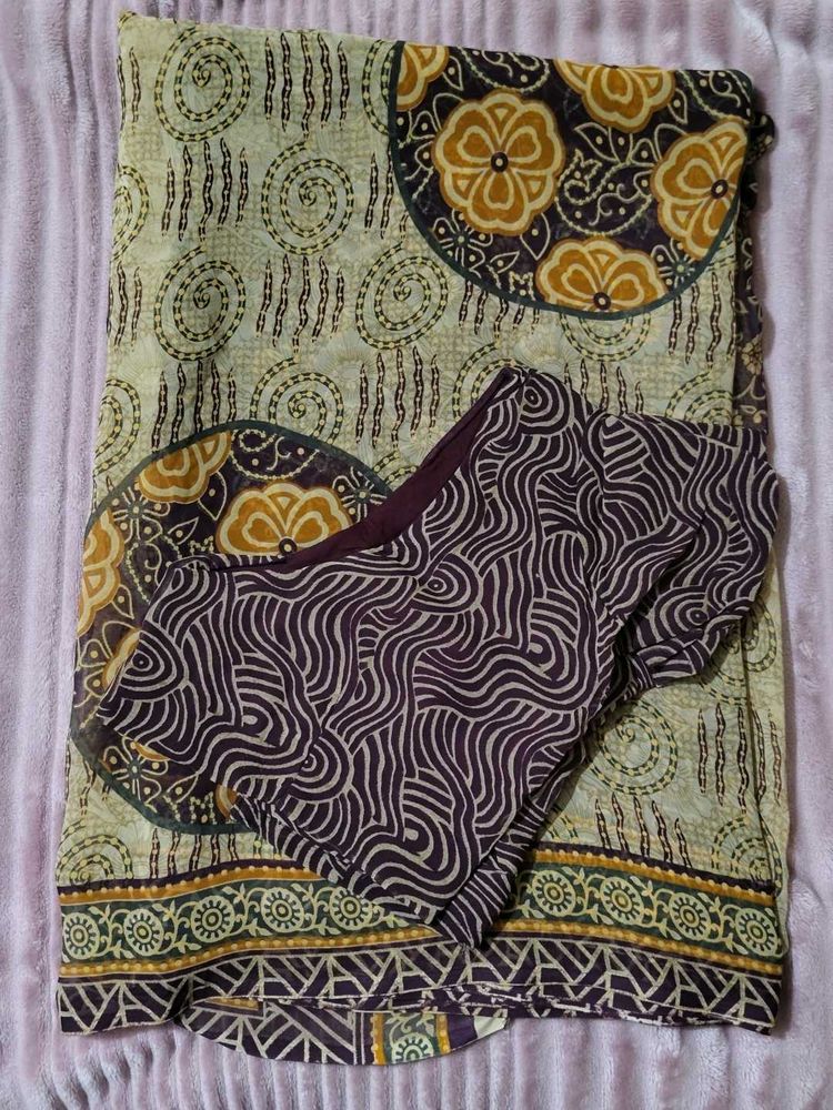 🔥 Sale 🔥 Elegant Printed Saree with Blouse