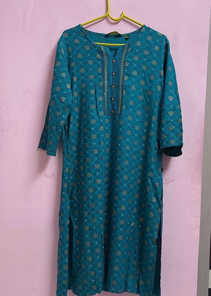 Elegant Teal Printed Kurta