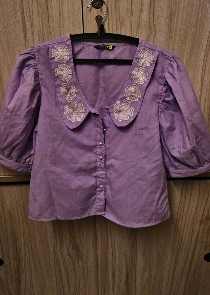 Cute Purple Floral Top