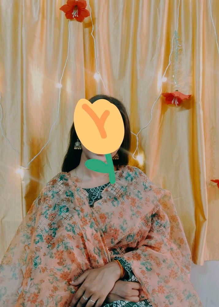Floral Organza Dupatta