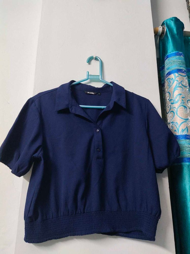Navy Blue Blouse