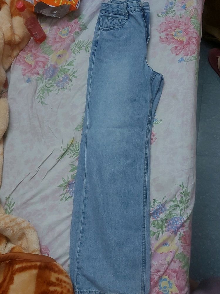 Wide Led  High Waist Jeans