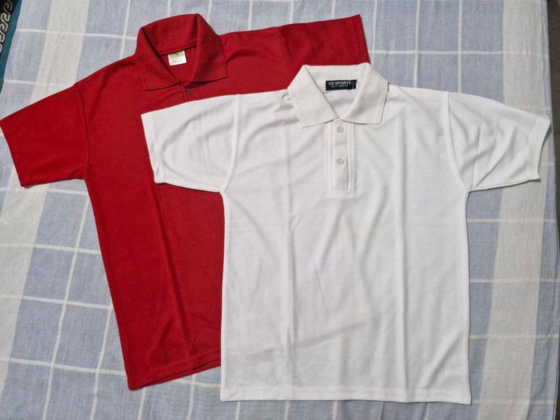 Polo Shirts - Red &amp; White