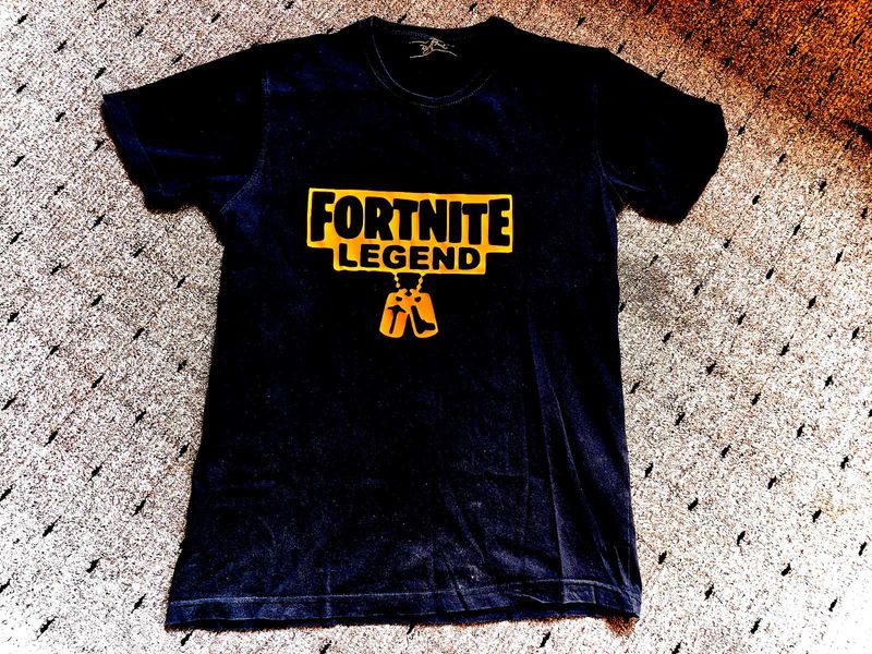 black Fortnite tshirt