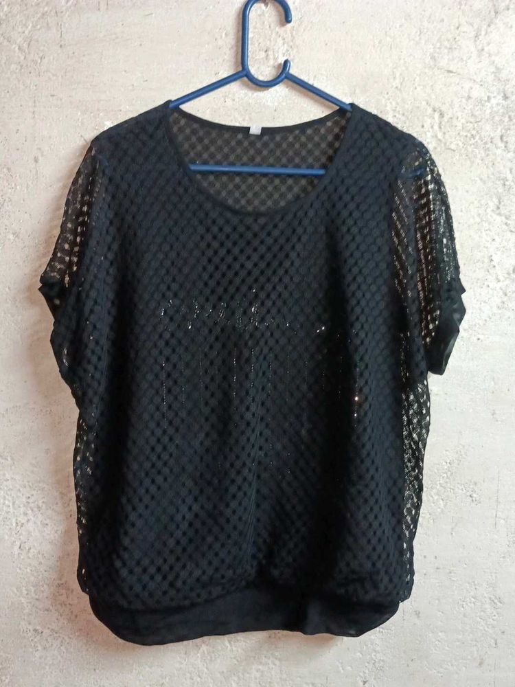 PLUS SIZE See-through Top Sheer Sleeveless