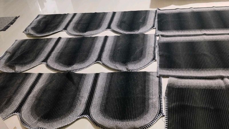 Heavy Beautiful Black And Gray 8pc Sofa Cover