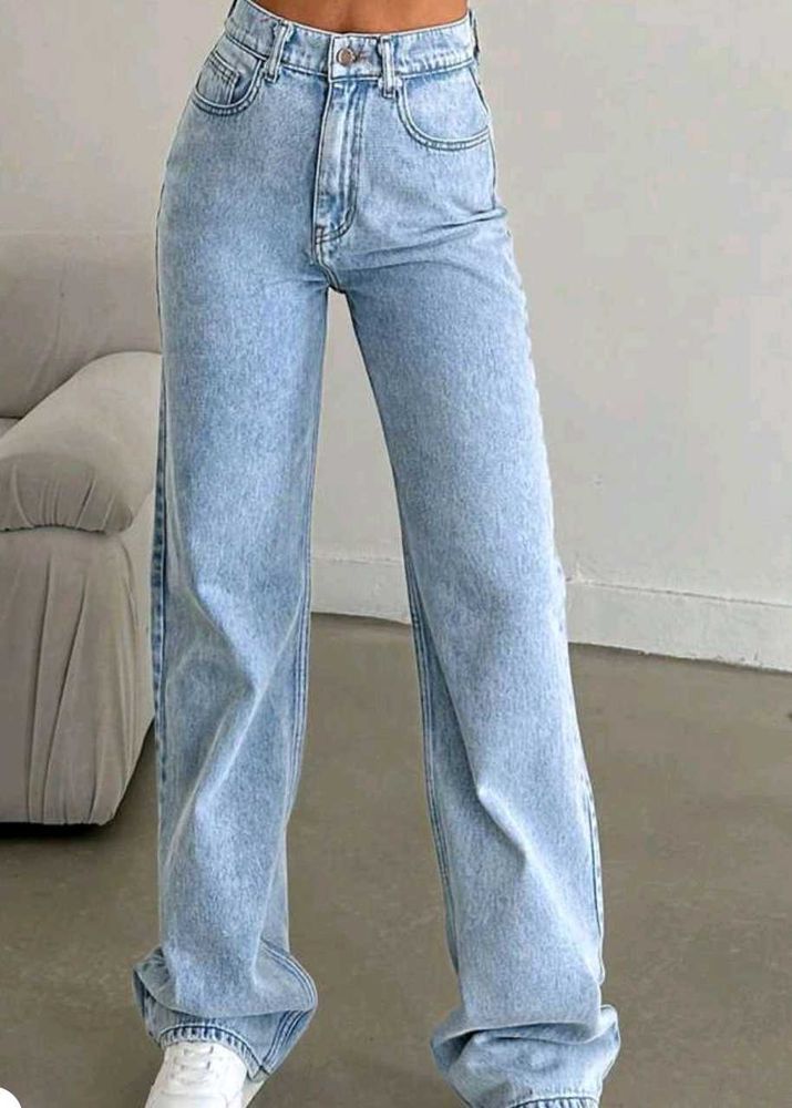 Straight fit denim jeans blue