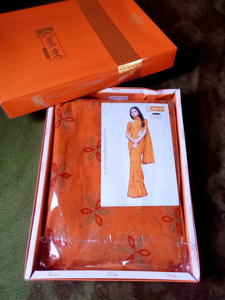 Kesari Nandan Orange Saree