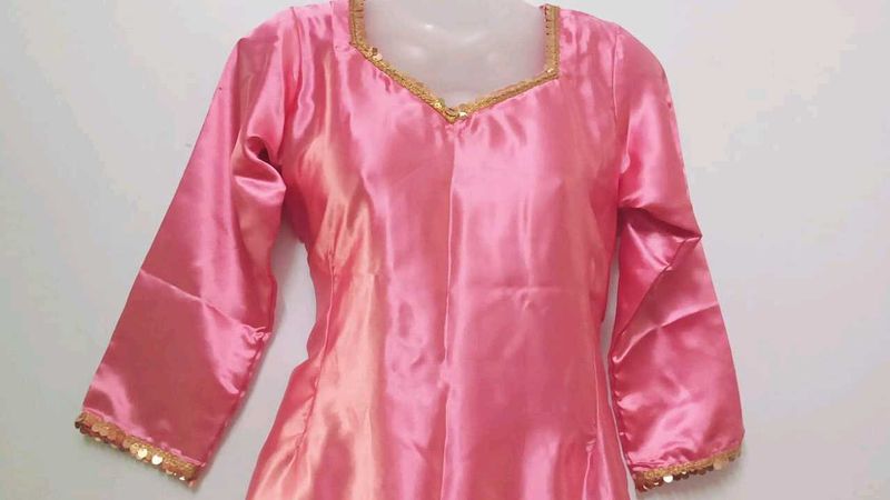 Satin Salwar Suit Pink