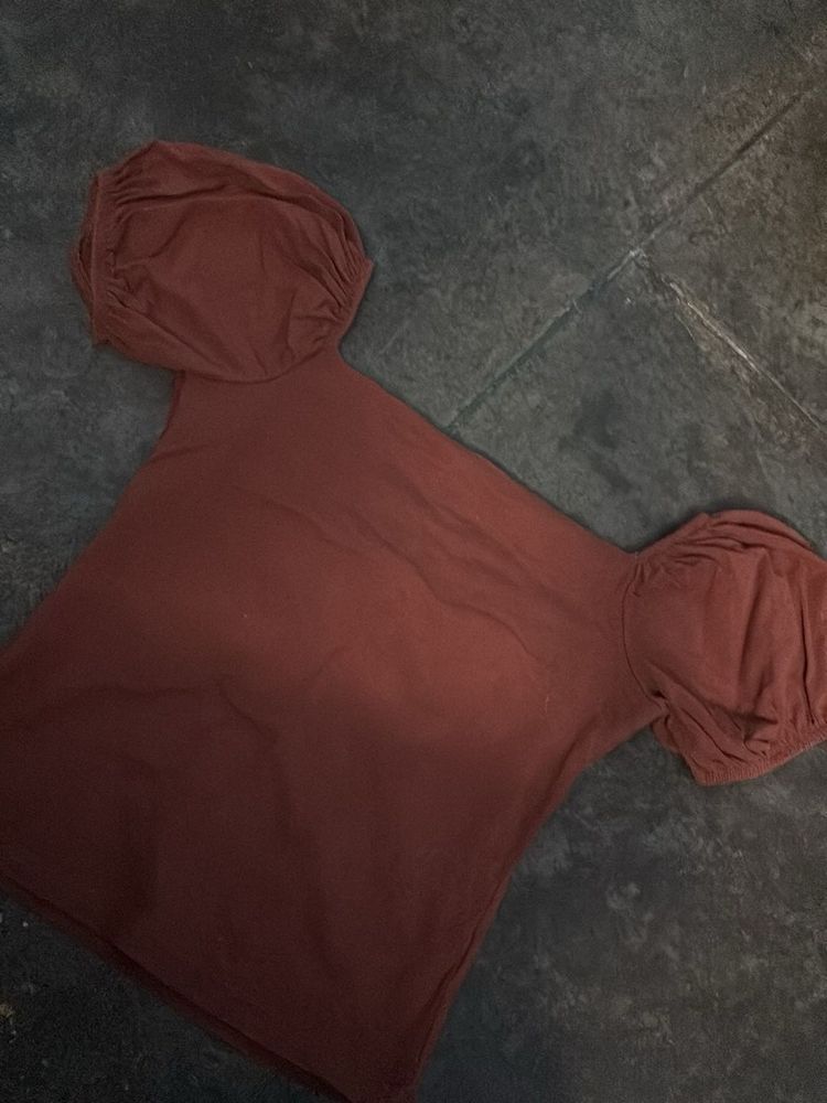 brown crop top