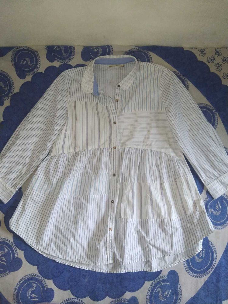 Striped Button-Down T shirt
