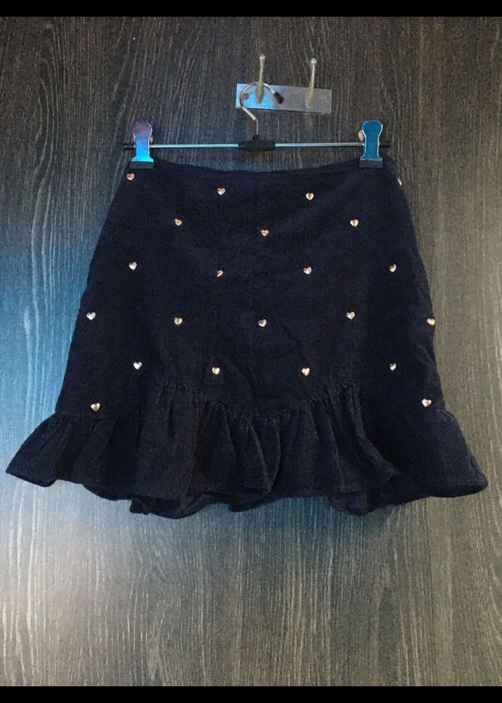Mini Velvet Heart Studs Skirt