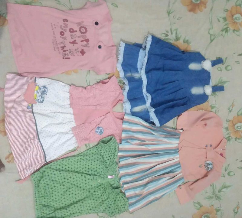 Combo Of 5 Baby&#39;s Girl Clothes.
