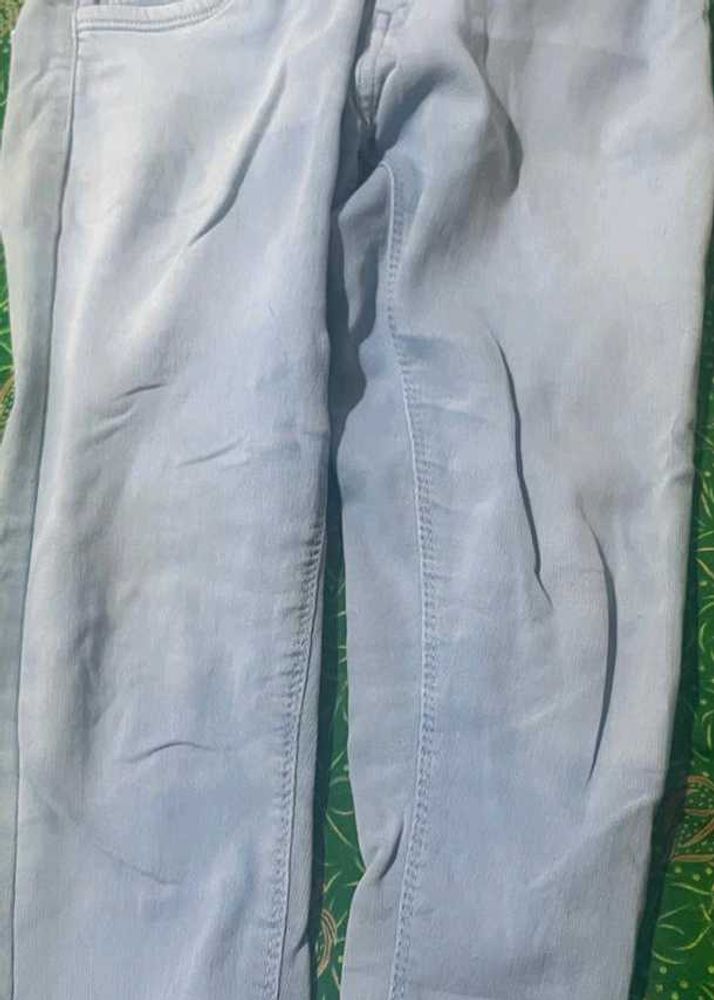 Light Blue Denim High Waist Jeans, Comfortable