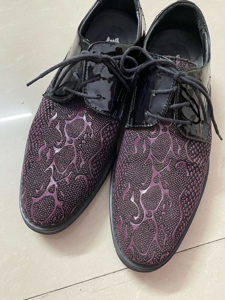 Unique Snake Print Leather Dress Shoes