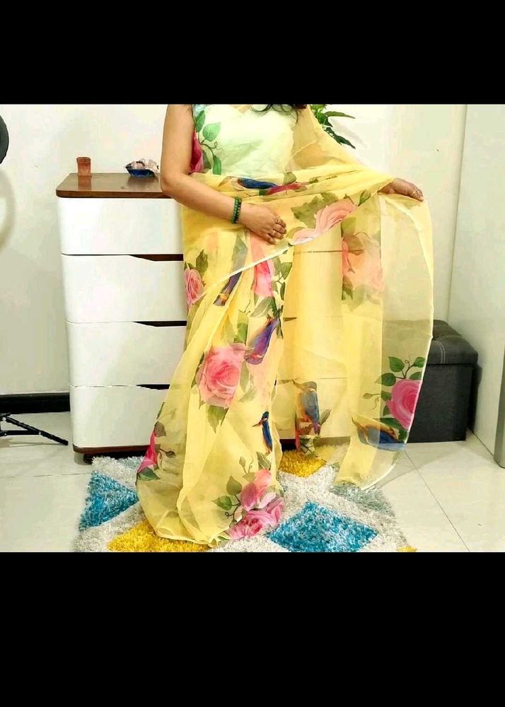 Digital Print Organza Saree