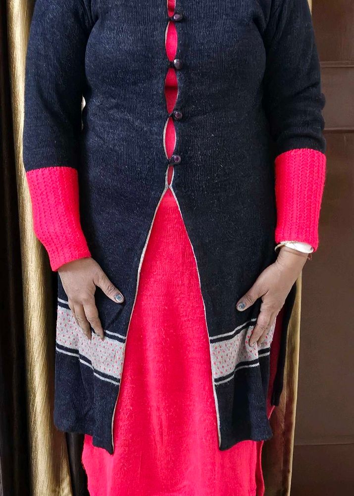 2 Layered Stylish Woollen Kurta