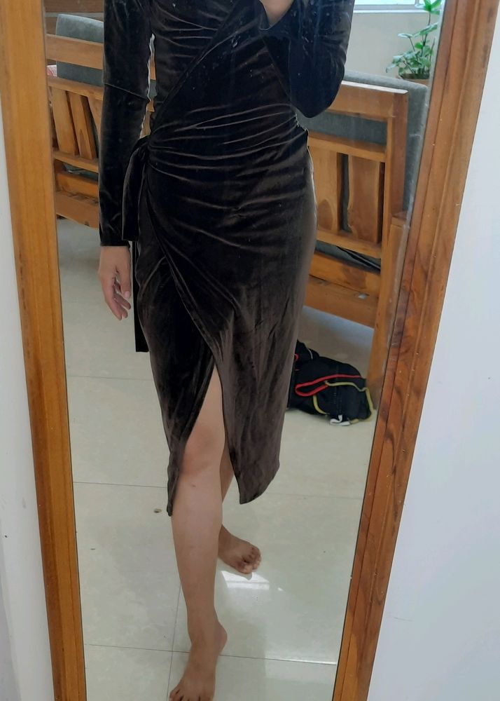 Velvet Wrap Dress🧡