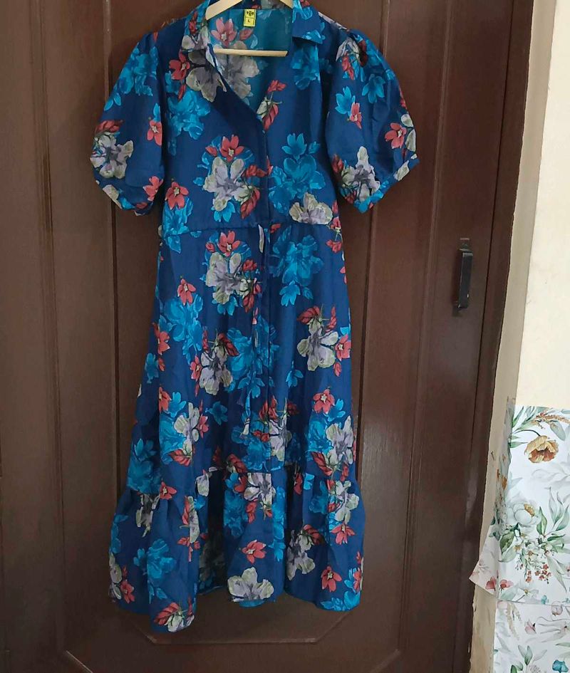 Dark Blue Floral Dress
