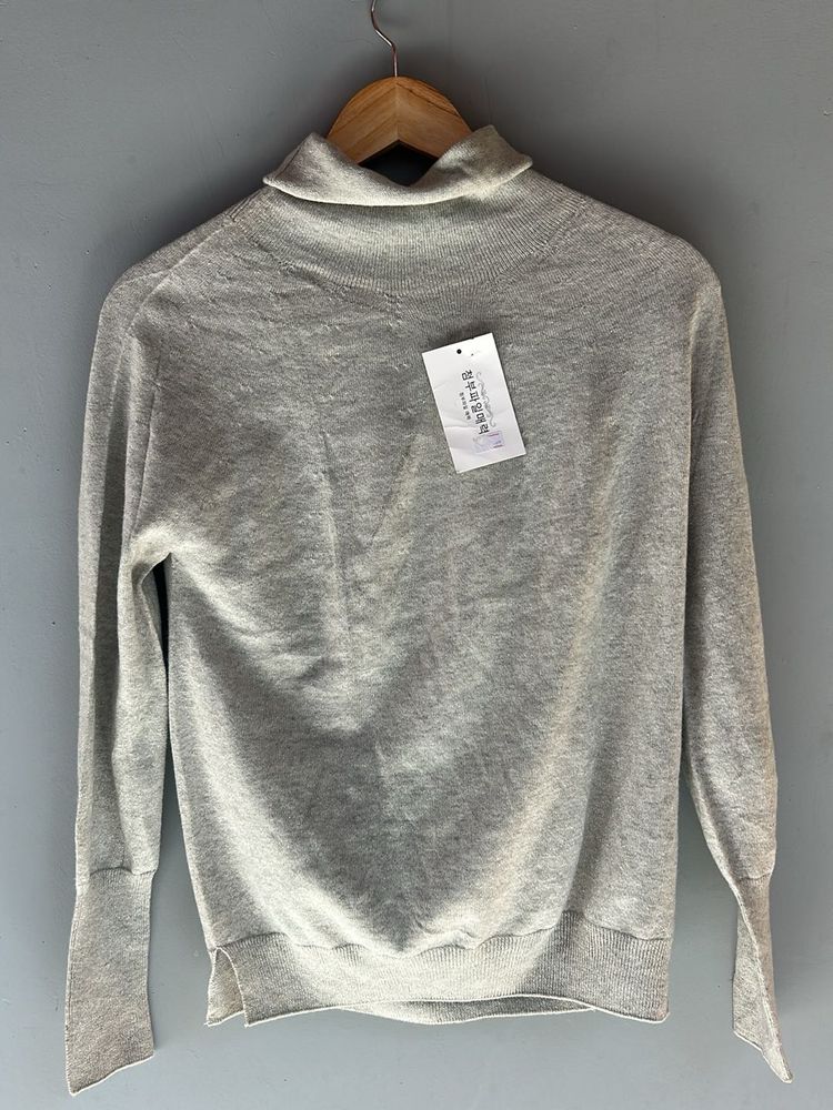 Gray Turtleneck Sweater