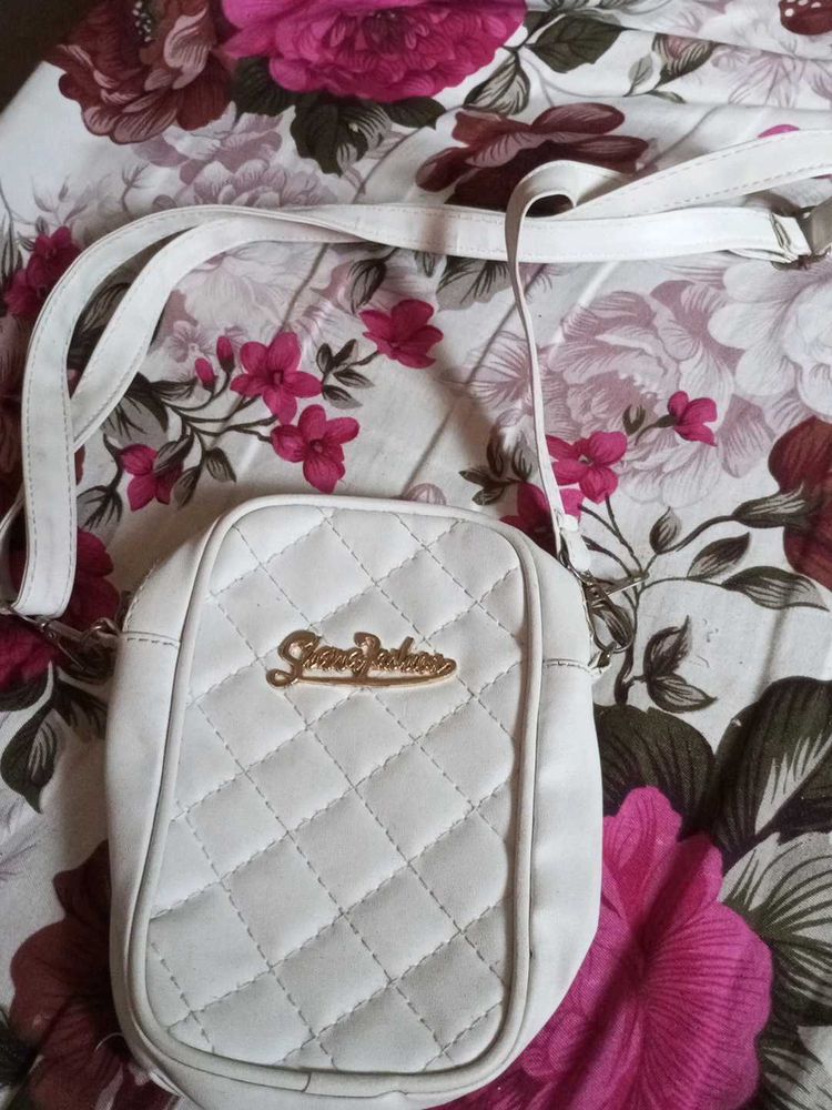 White Quilted Crossbody Bag