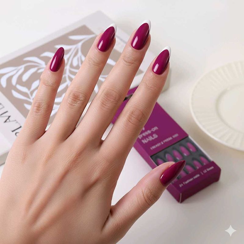 Purple french tip Press-On Nails🟣💜