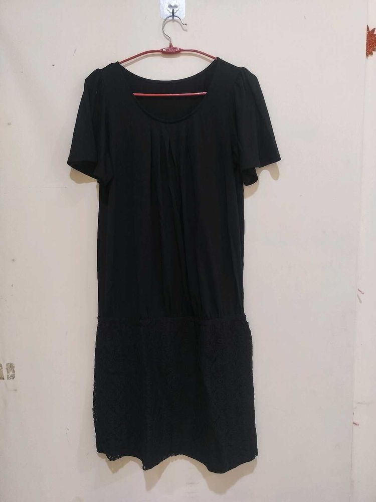 Black Lace Detail Dress