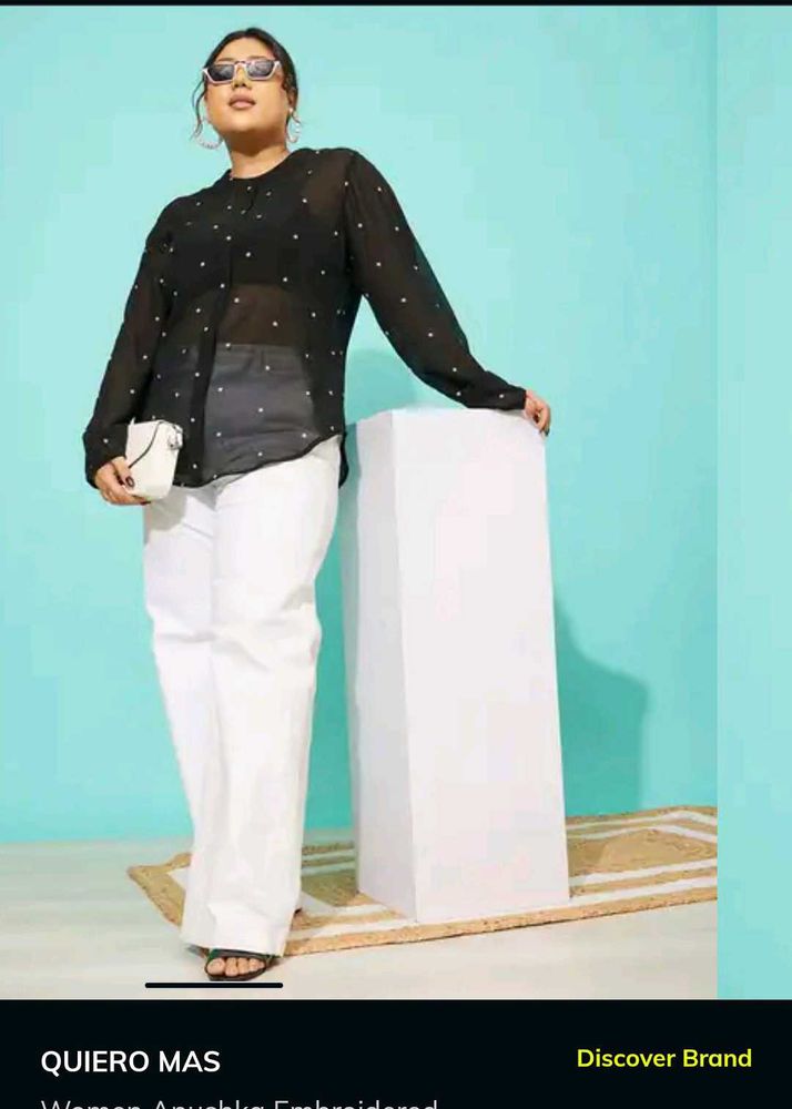 QUIERO MASWomen Anushka Embroidered RegularFit Top
