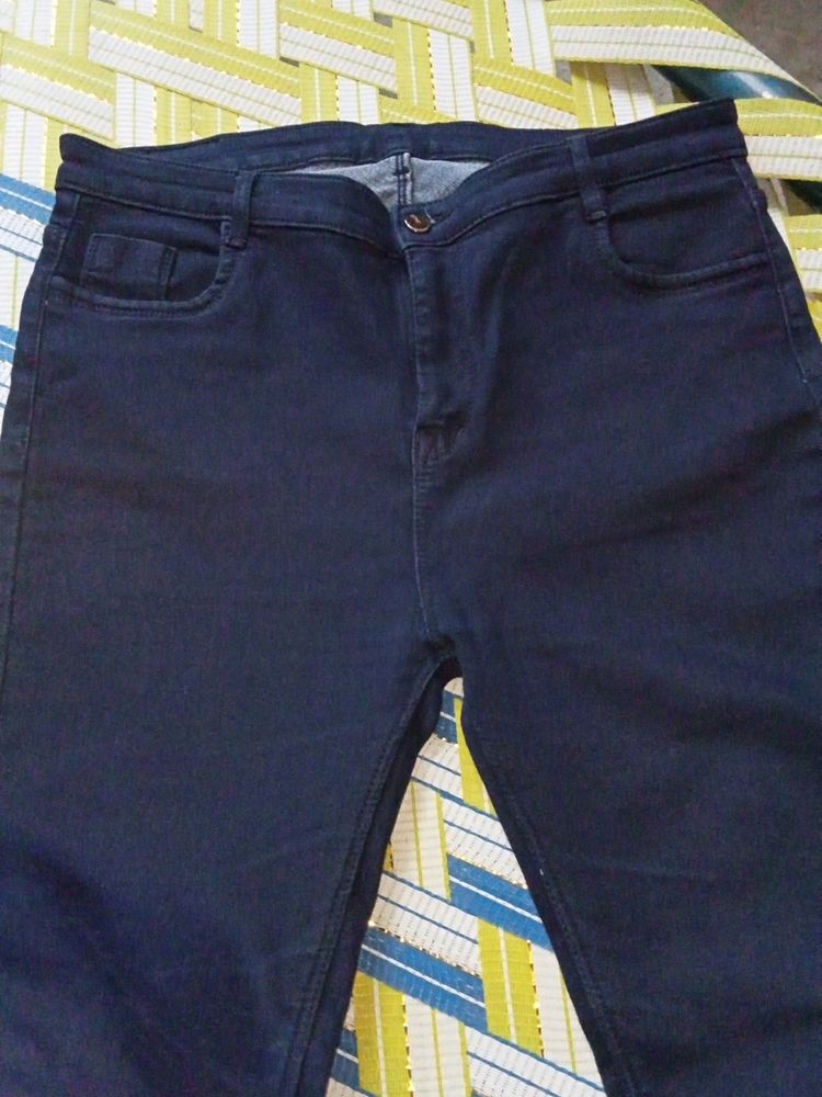 Dark Blue Denim Jeans With Top