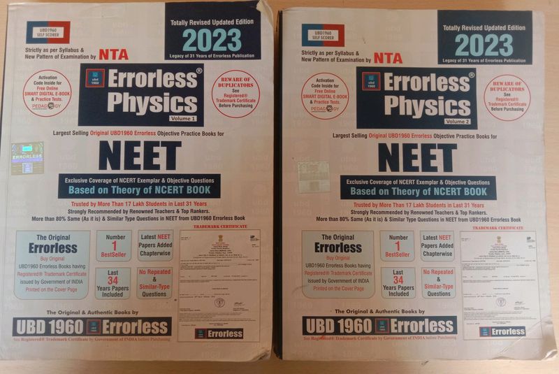 Errorless NEET Physics (Vol- 1 &amp; 2 ) UBD