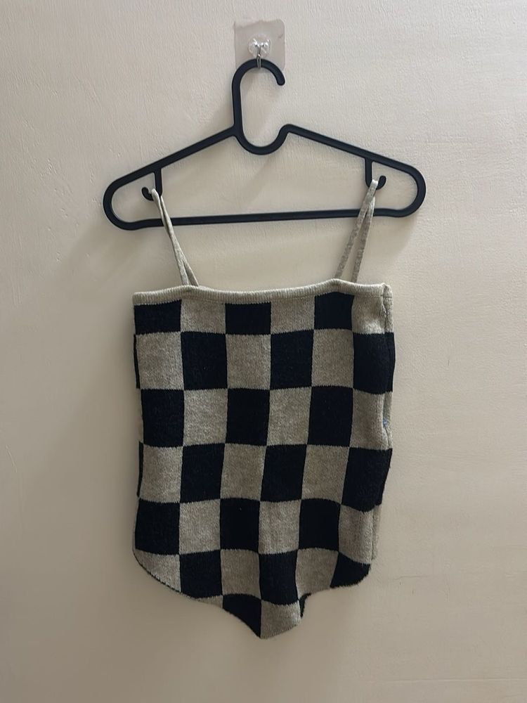 Thrifter Checkered Knit Tank Top