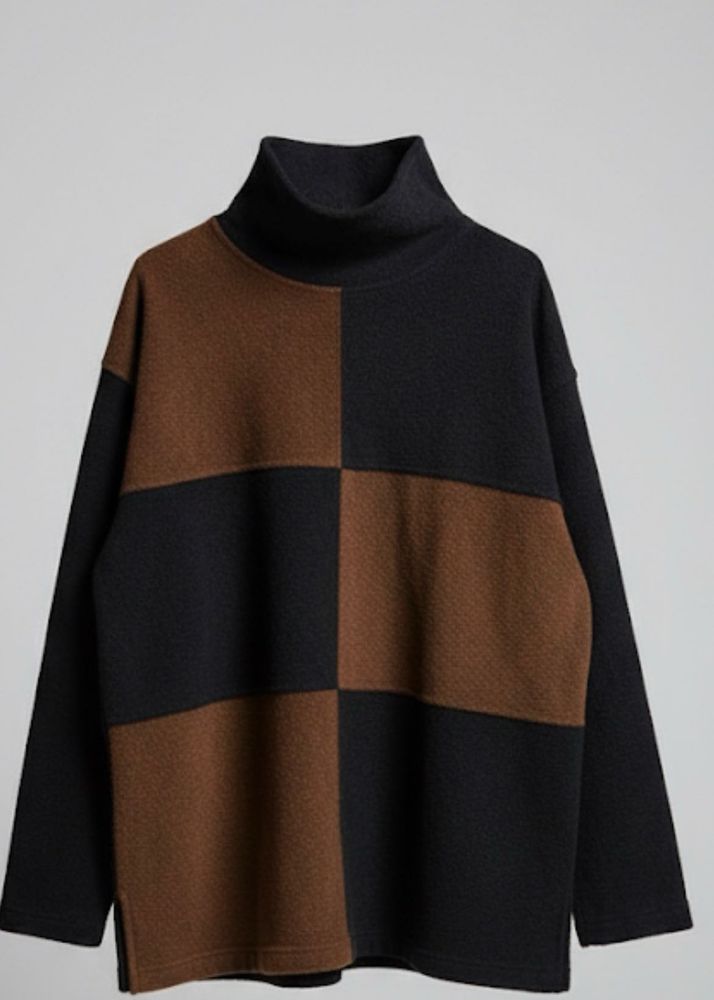 Color Block Turtleneck Sweater