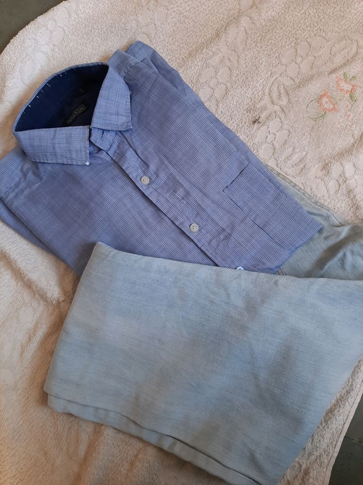 Men&#39;s Blue Dress Shirt &amp; Pants