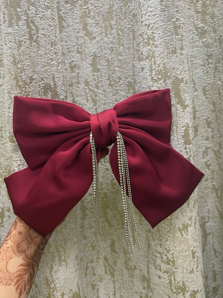 Red Bow Hair Clip