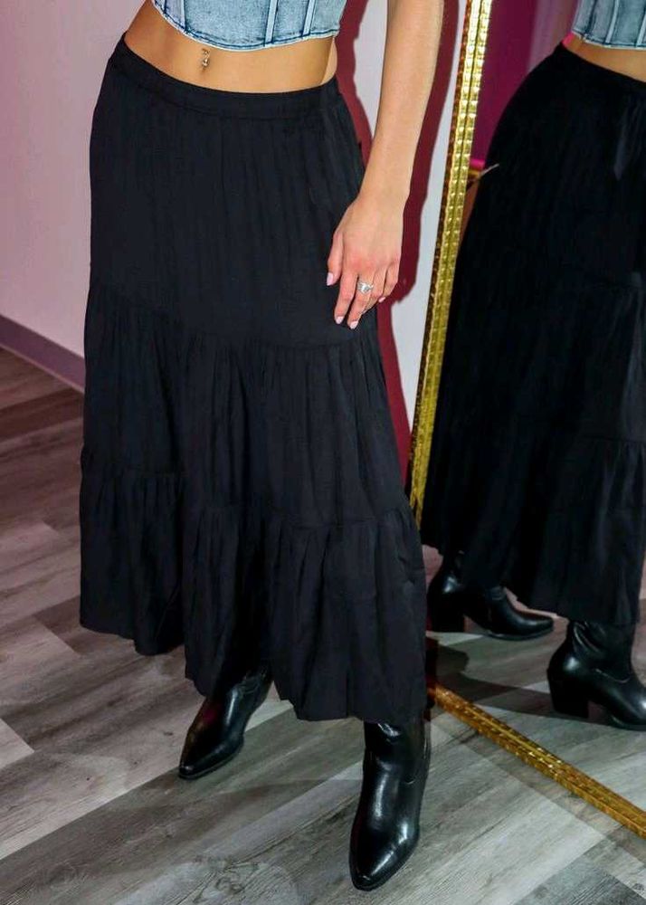 Black Y2k Maxi Skirt