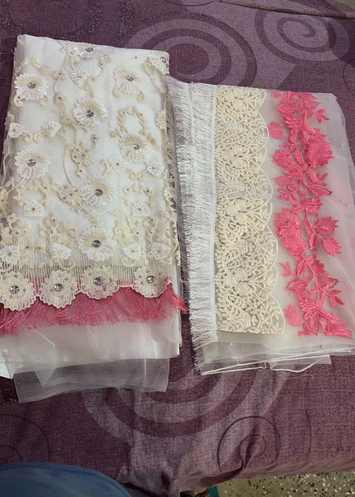 New With Tag Beautiful Net Suit Very Pretty Sleeves Embroidery Dupatta