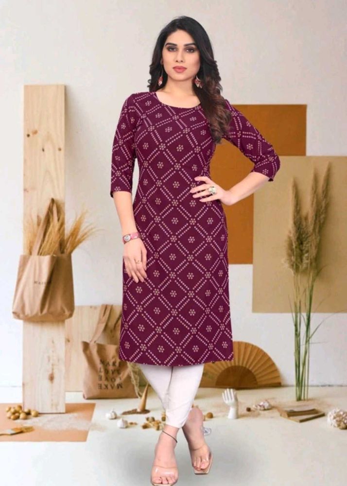Elegant Maroon Printed Kurti (CU)